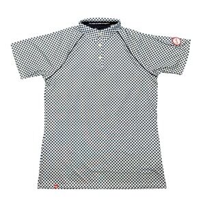 Oobe Chick-fil-A Together Fund Polo Shirt Blue Waffle Print Mens Medium NWT